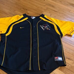Nike Black and Yellow Pittsburgh Pirates Button-Front Jersey